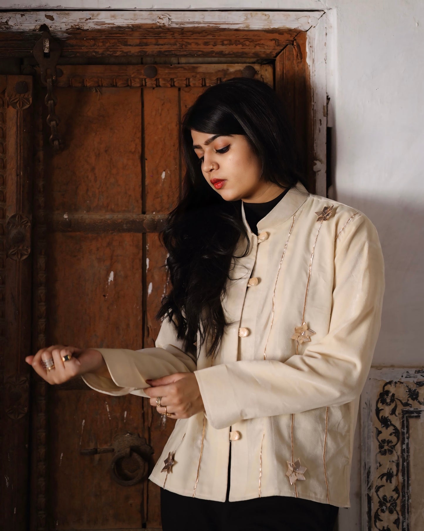 Ivory Velvet Jacket