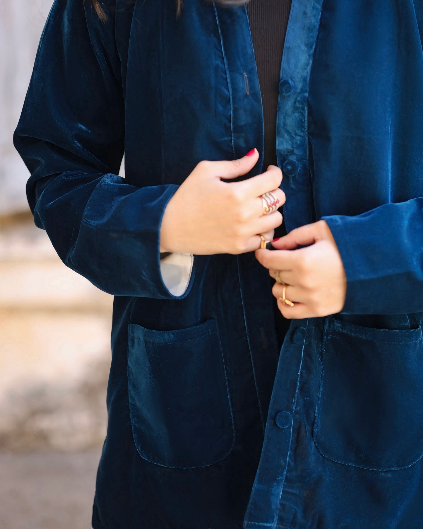 Rama Blue Velvet Jacket