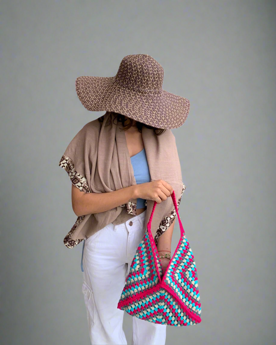 Blush Crochet Shoulder Bag