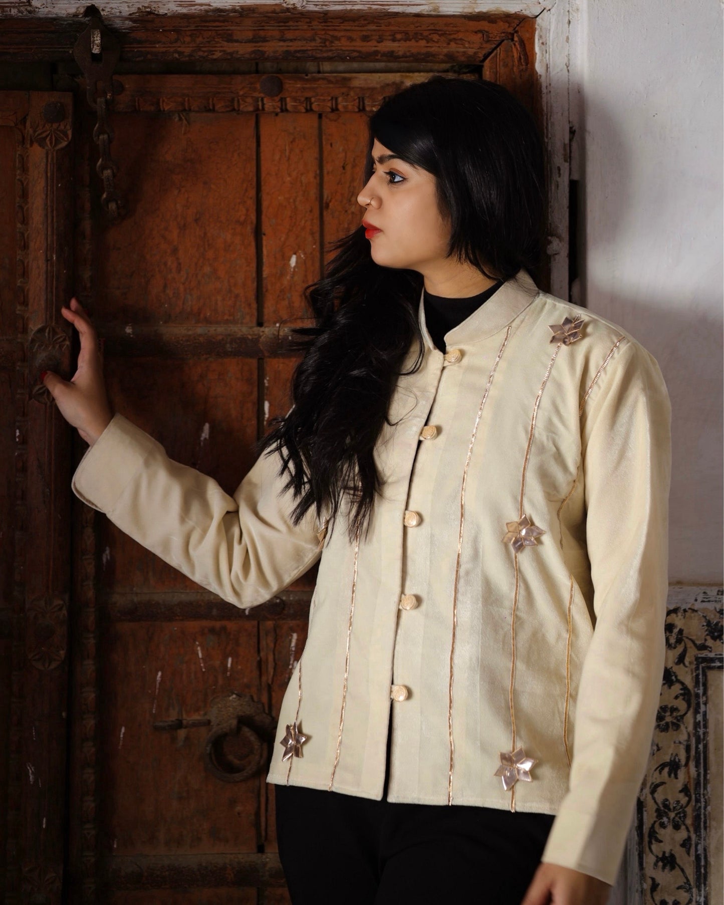 Ivory Velvet Jacket